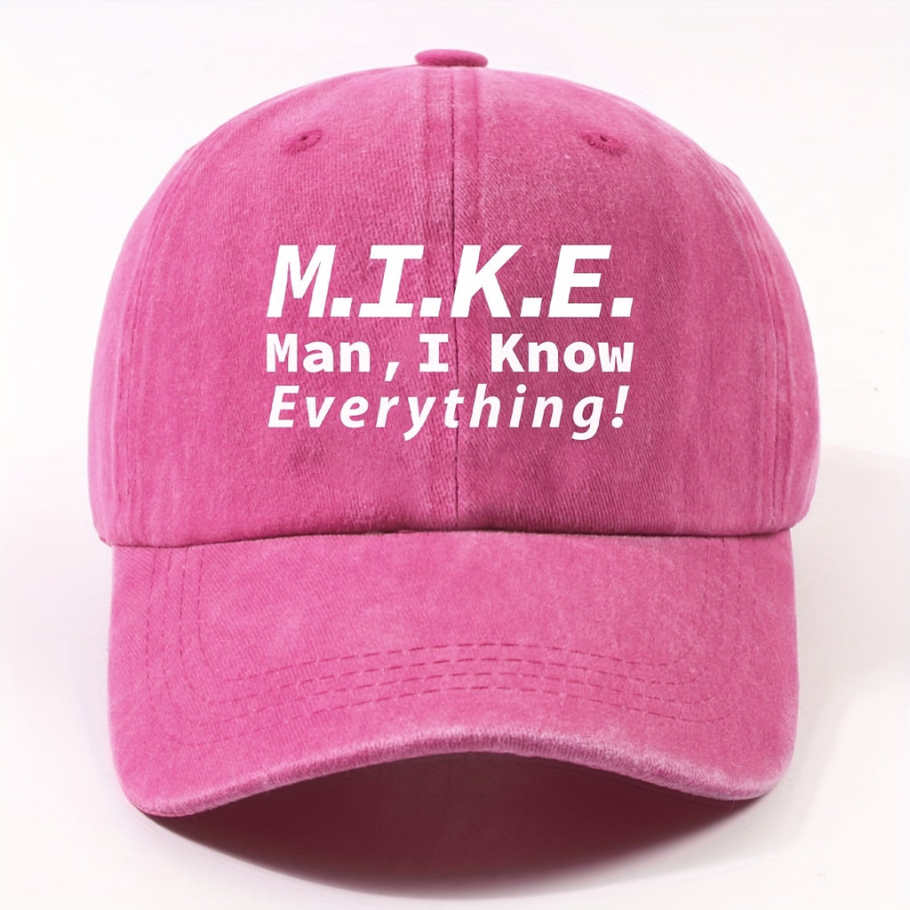 1 Fashion Motto Maniknoweverything Heat Pressed Baseball Cap Unisex Outdoor Casual Vintage Duckbill Cap Cycling Easy Cap