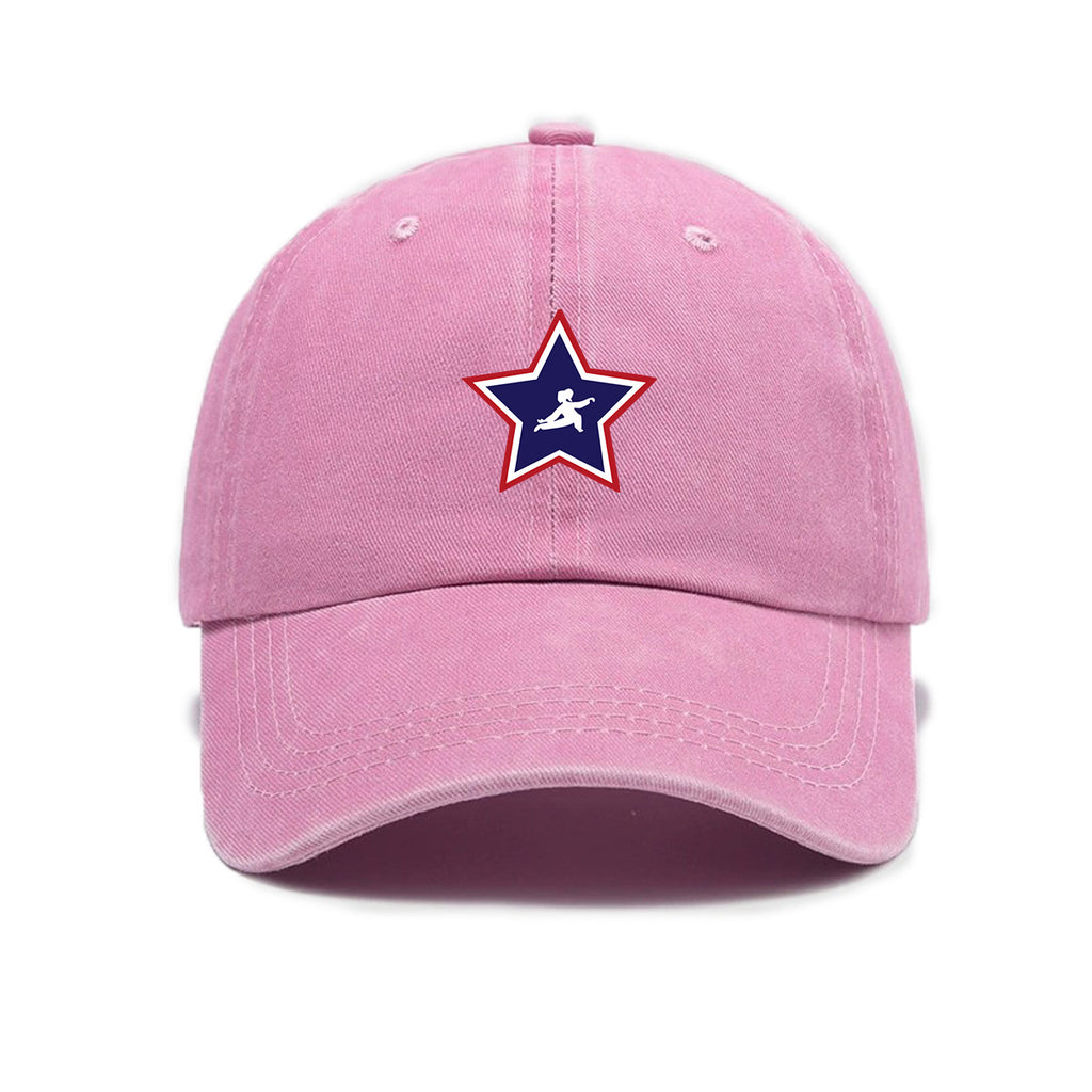 1 Washed Distressed Printed Baseball Cap for Adults, Versatile Five-Pointed Star Print Washed Distressed Soft Top Sun Baseball Cap, Unisex Fashion Baseball Cap