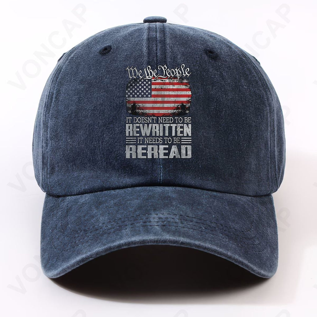 Men' & Women' Vintage Washed Cap with Front Chest Patch - Adjustable Hook & Loop Closure, Lightweight Suitable for Sports, Campus, Commute, Parties - Machine Washable Cap for Casual Wear ( Printing)