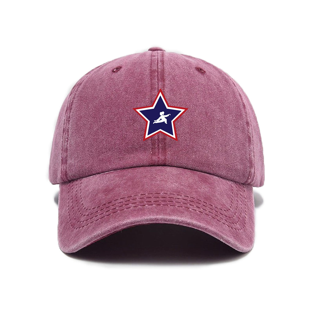 1 Washed Distressed Printed Baseball Cap for Adults, Versatile Five-Pointed Star Print Washed Distressed Soft Top Sun Baseball Cap, Unisex Fashion Baseball Cap