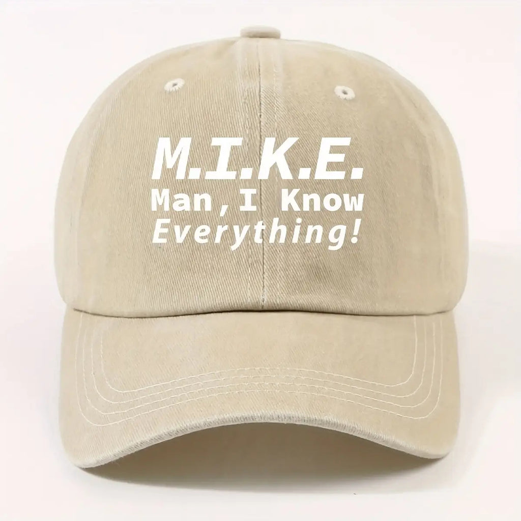 1 Fashion Motto Maniknoweverything Heat Pressed Baseball Cap Unisex Outdoor Casual Vintage Duckbill Cap Cycling Easy Cap
