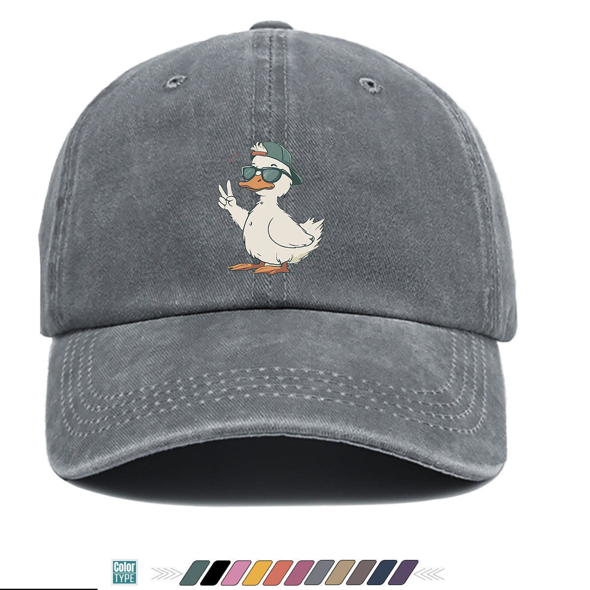 1pc Duck Print Baseball Cap with Fashion Glasses Suitable for Men & Women, Adjustable Unisex Hat with Duck, Hip-Hop Streetwear Cap for Outdoor, Daily Commuting, Matching Couple Gift, Trendy Birthday Present for And