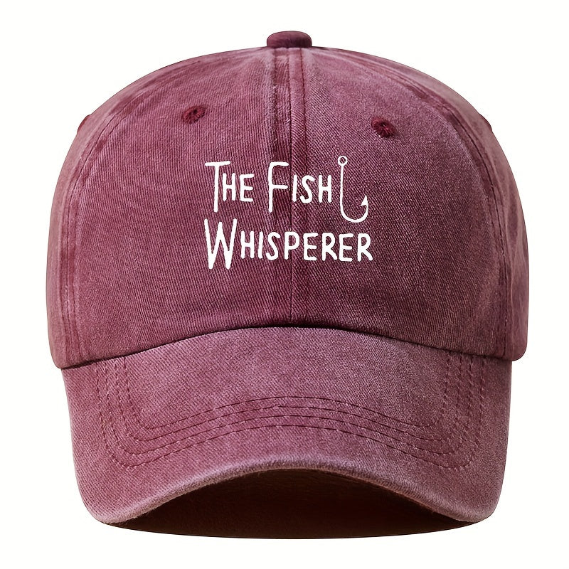 Men'S Baseball Cap, Versatile Hip-Hop Dad Trucker Hat for Outdoor Travel And Fishing, Featuring Letter Prints, Casual Curved Brim, And Vintage Washed Duckbill Design