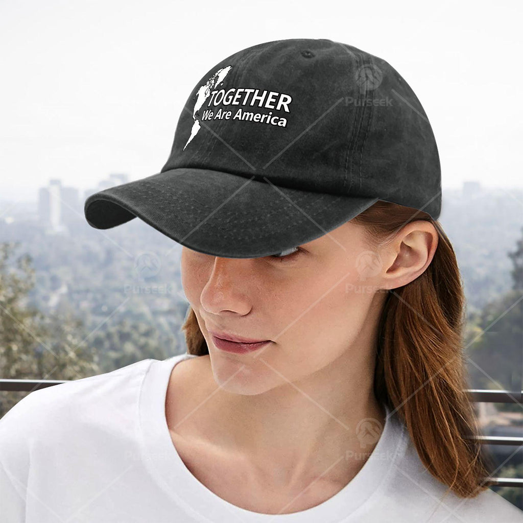 Together We Are America Baseball Hat Unisex Classic Washed Distressed Cap