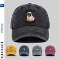"Life Is Better with Pug" Baseball Cap | Lightweight And Adjustable, Made of Polyester, Suitable for Outdoor Activities, Travel, And Leisure, Vintage Style, with Embossed And Printed Maps
