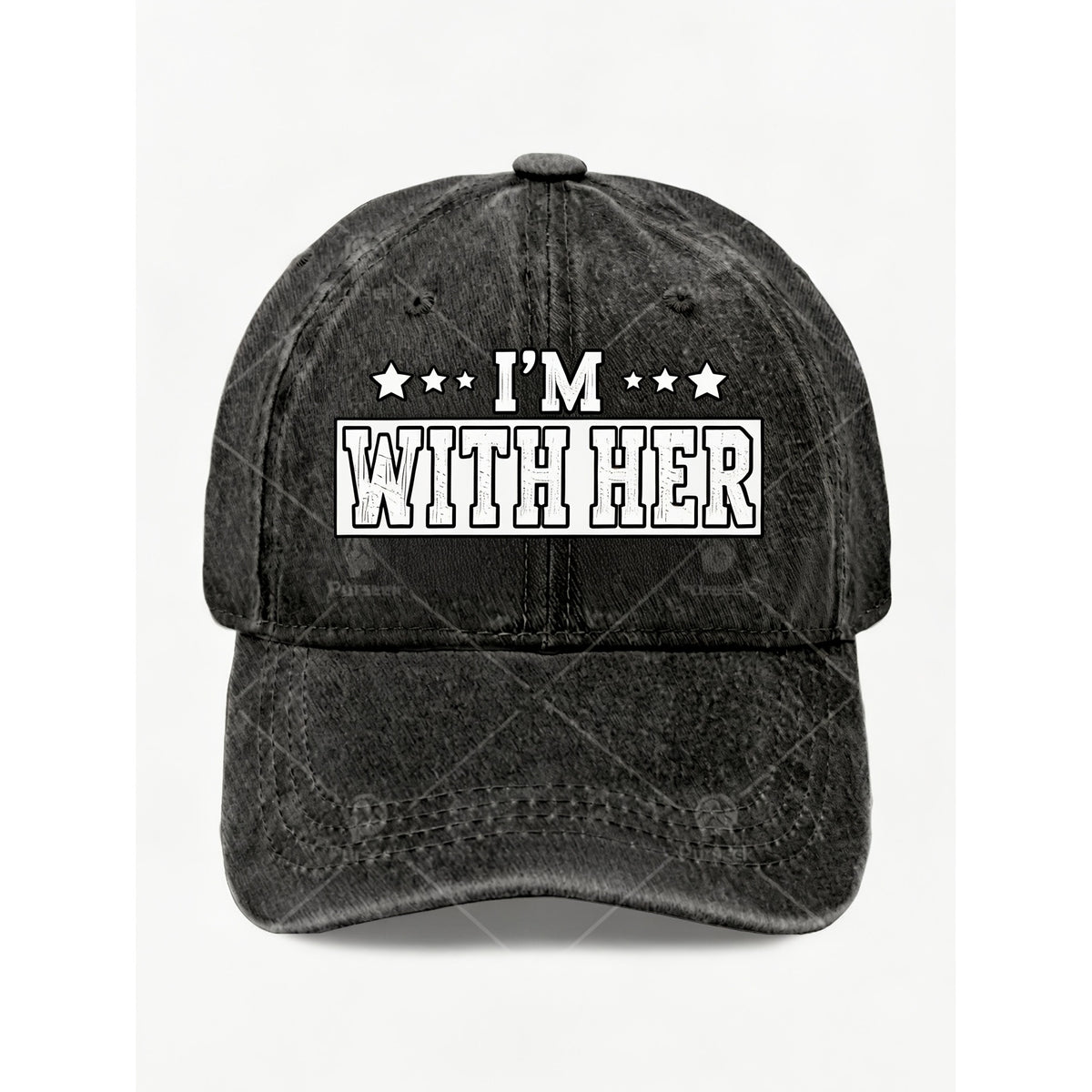 I'M with HER Vintage Baseball Cap for Men & Women - Retro Unisex Adjustable Cap with Iconic "I'M with HER" Print, Machine Washable, Suitable for Casual Streetwear, Gifts, Casual Attire