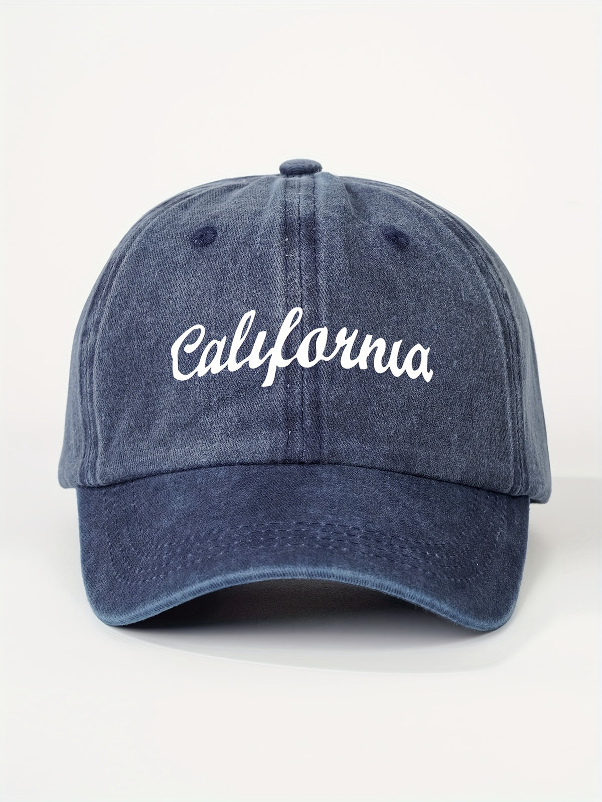 1 Printed CALIFORNIA Washed Baseball Cap, Unisex Trucker Hat, Breathable Adjustable Golf Cap, Women's Summer Fashion Curved Brim Hat, Unisex Y2K Couple's Hat