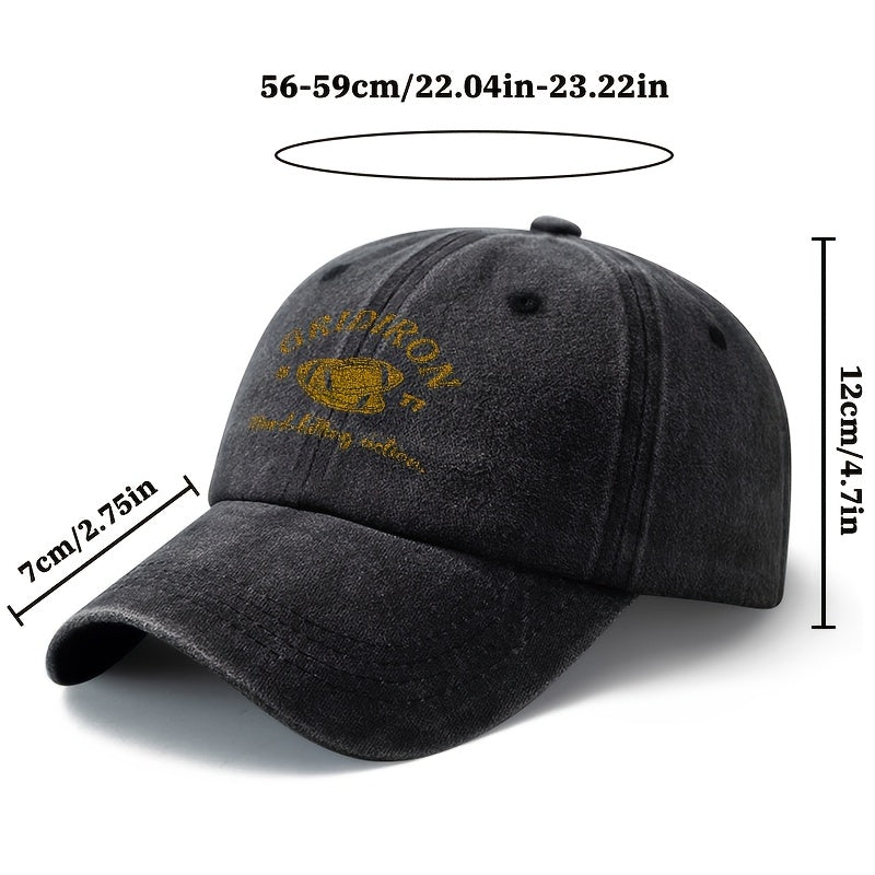 A Stylish And Versatile Unisex Printed GRIDIRON Baseball Cap, Featuring a Classic Retro Washed Design Suitable for Outdoor Activities. This Lightweight Curved-Brim Hat Is Perfect for Truck Drivers And Is Ideal for Casual Occasions Like Outdoor Vacat