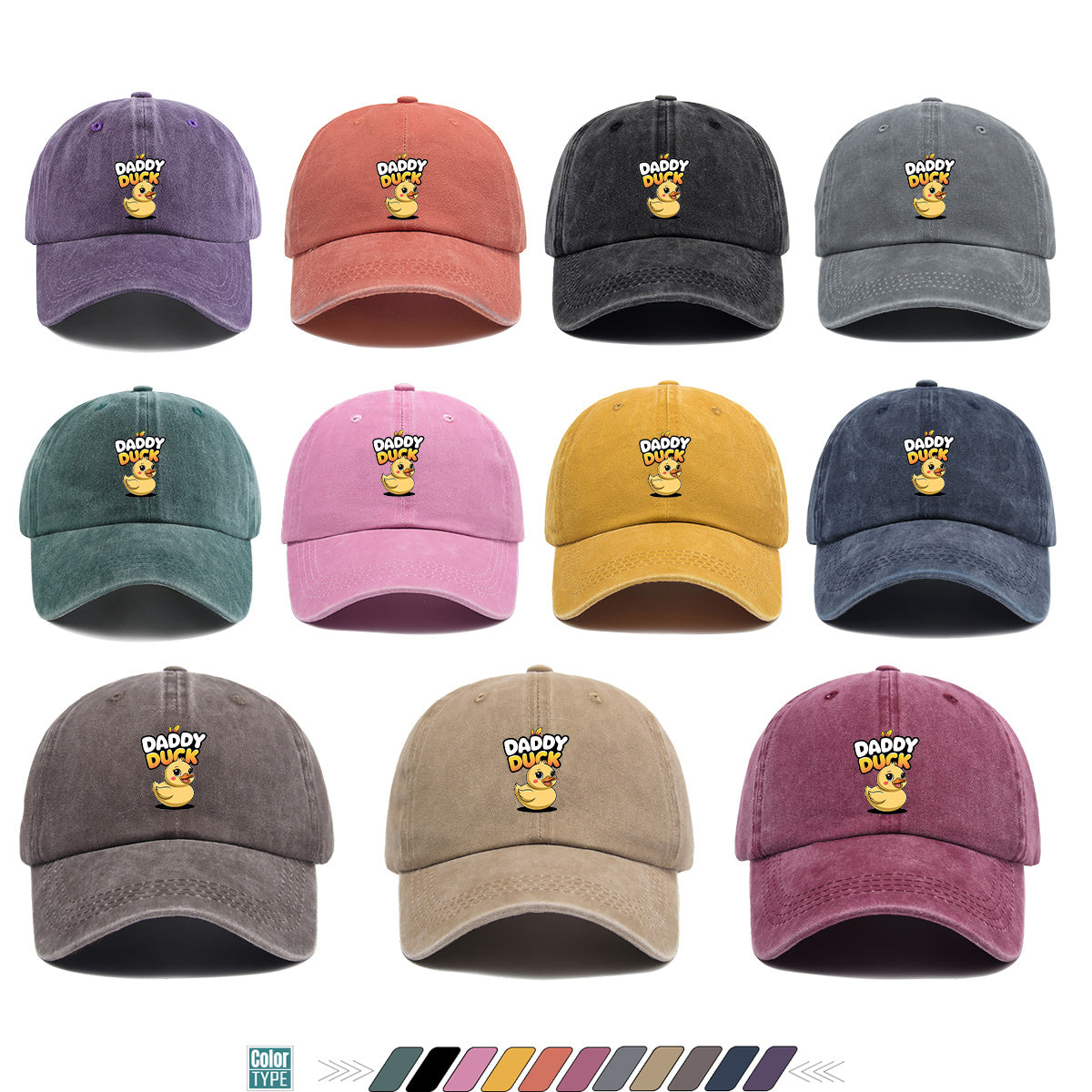 1pc "DADDY DU" Fun Rubber Duck Print Baseball Cap, Cute Cartoon Sun Hat, Fashion Casual All-Match Unisex Duckbill Cap, Adjustable Size, Dad Fishing Hat, Mom Shopping Hat, Hiking Riding Hat, Suitable for Daily Outing, Park Play, Party Gathering