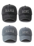 MAKEFGE 2 Stücke Frauen Mode Bestickter "MAMA" Buchstabe verstellbarer Mini Lässig Sonnenhut für Outdoor Alltag Kombinationen