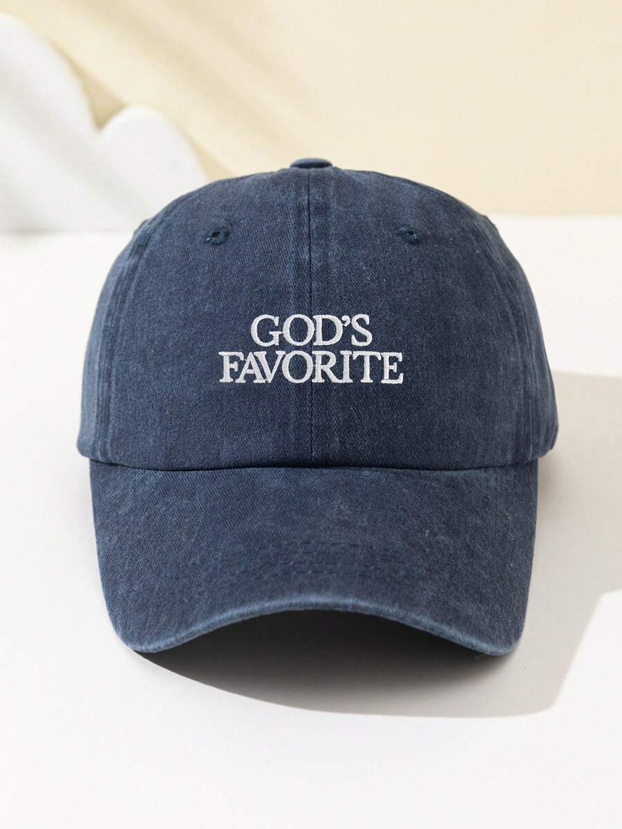 1 Stück Damen Baseballkappe mit Stickerei "God's Favorite", verstellbarer Schirm, atmungsaktiv für Outdoor, geeignet für Sport, Camping, Reisen, Geschenk