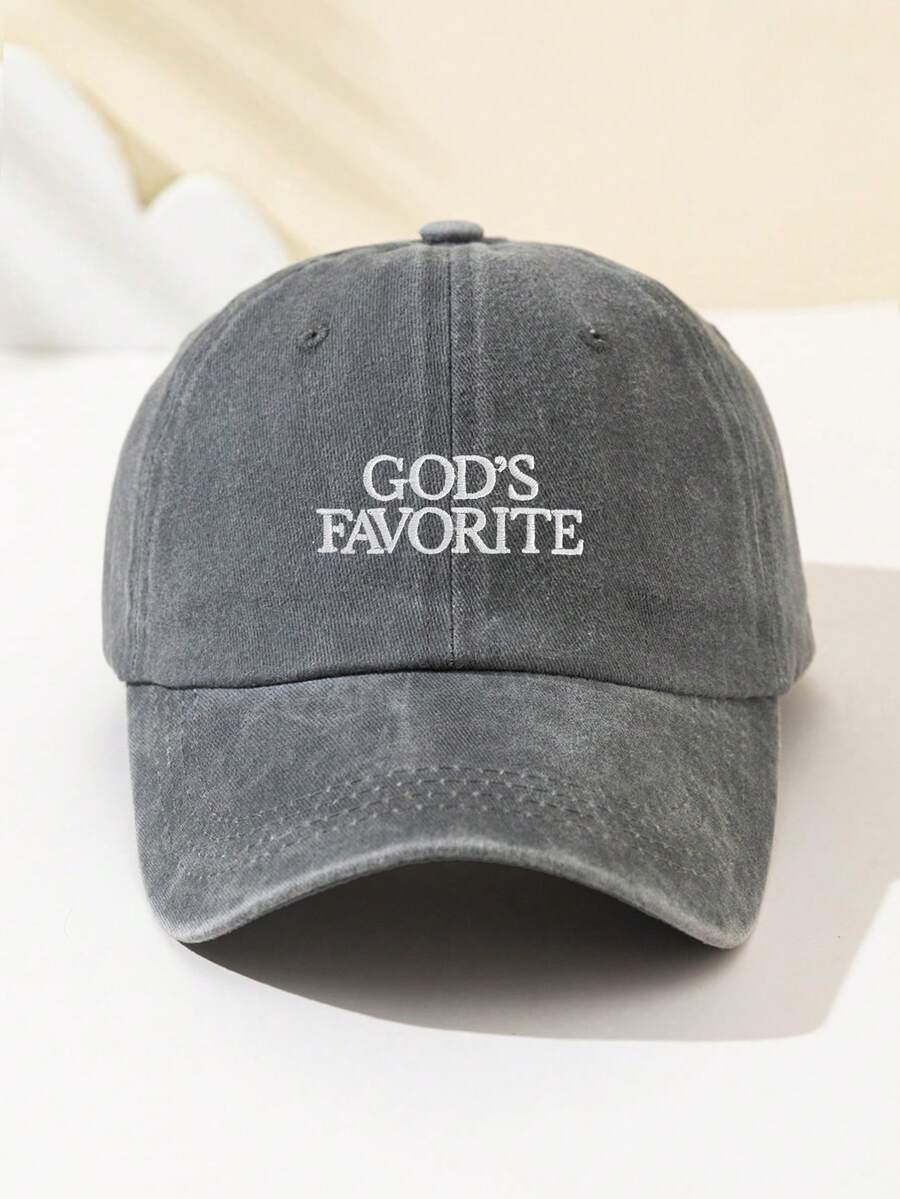 1 Stück Damen Baseballkappe mit Stickerei "God's Favorite", verstellbarer Schirm, atmungsaktiv für Outdoor, geeignet für Sport, Camping, Reisen, Geschenk