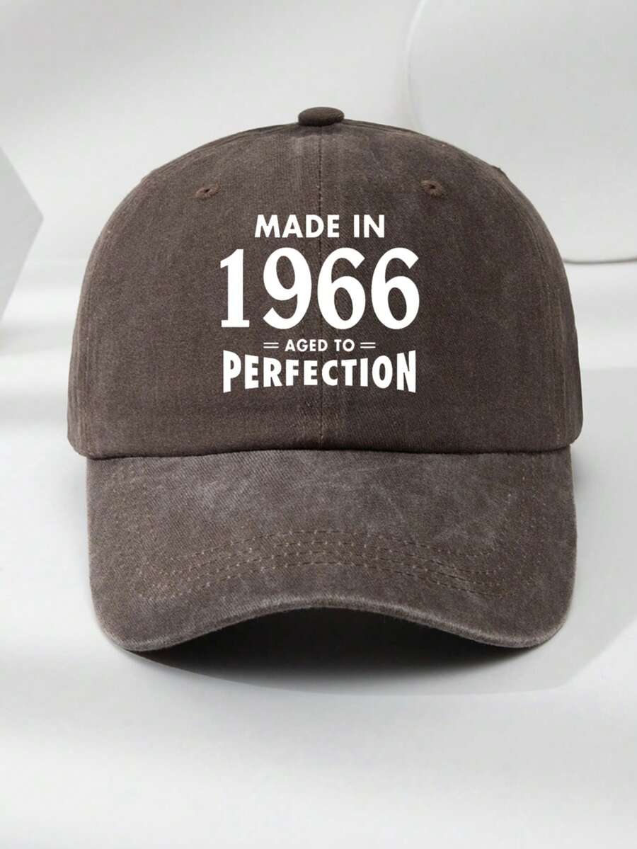 1 Stück Unisex Vintage 1966 Slogan Grafik verstellbare Baseballkappe, schwarz mehrfarbig, lässiger Outdoor-Modehut geeignet für den täglichen Gebrauch, Reisen, Strand, Angeln, Geburtstagsgeschenk zum 60. Geburtstag