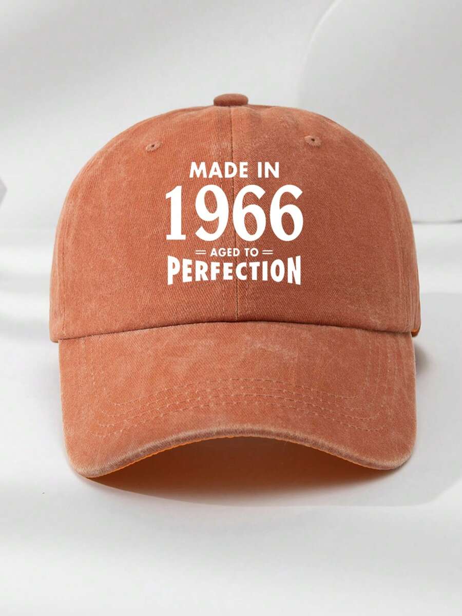 1 Stück Unisex Vintage 1966 Slogan Grafik verstellbare Baseballkappe, schwarz mehrfarbig, lässiger Outdoor-Modehut geeignet für den täglichen Gebrauch, Reisen, Strand, Angeln, Geburtstagsgeschenk zum 60. Geburtstag