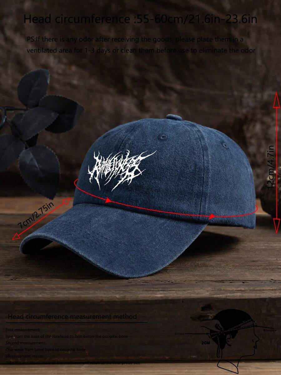 MAKEFGE 1 Stück Unisex Lässig Mode CALIFORNIA bestickte, verwaschene UV-Schutz verstellbare weiche Baseballkappe für den Outdoor-Gebrauch, passend für tägliches Outfit und Halloween