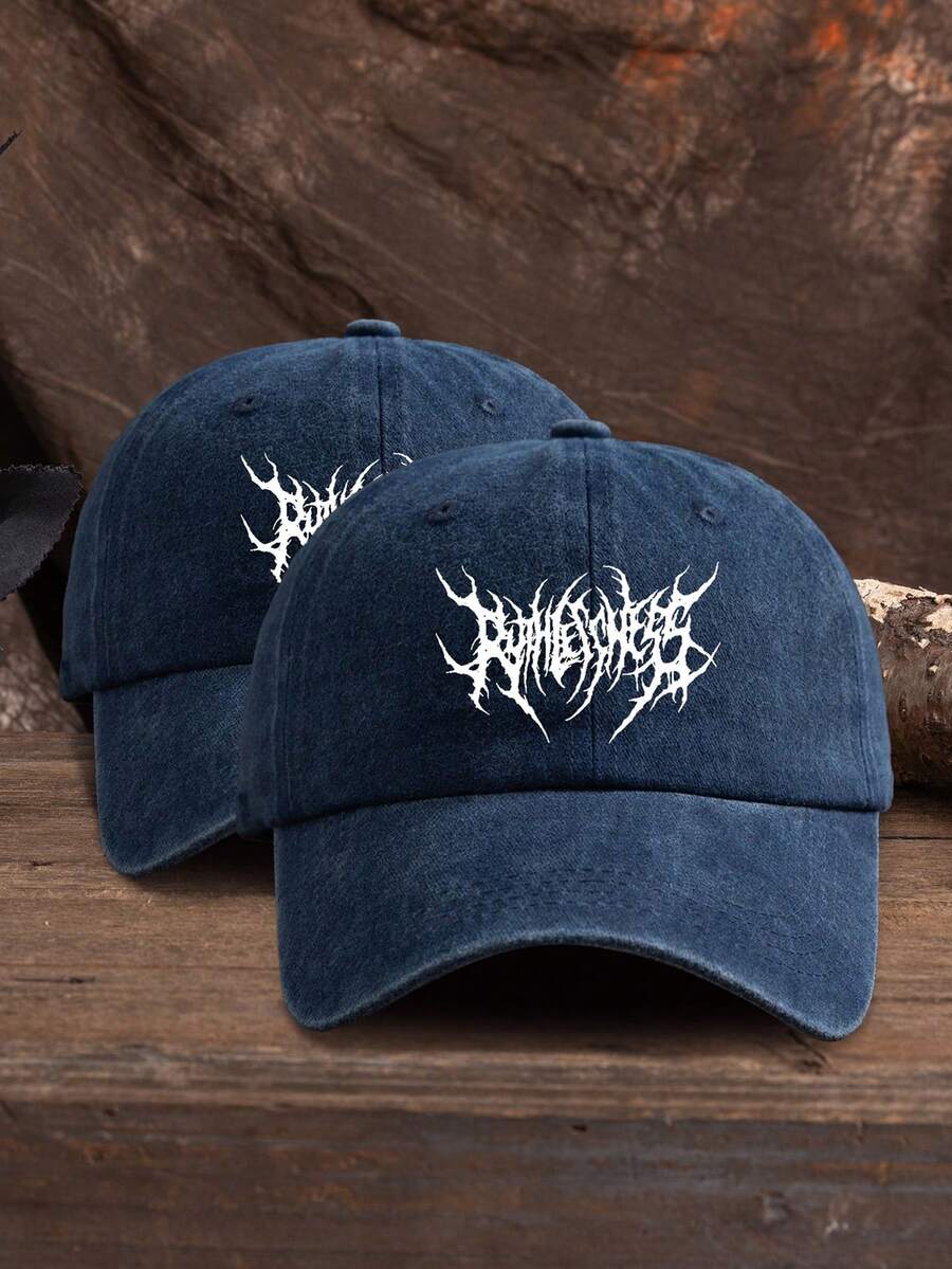 MAKEFGE 1 Stück Unisex Lässig Mode CALIFORNIA bestickte, verwaschene UV-Schutz verstellbare weiche Baseballkappe für den Outdoor-Gebrauch, passend für tägliches Outfit und Halloween