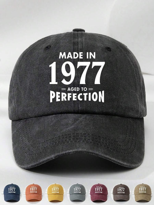 1 Stück Unisex Vintage 1966 Slogan Grafik verstellbare Baseballkappe, schwarz mehrfarbig, lässiger Outdoor-Modehut geeignet für den täglichen Gebrauch, Reisen, Strand, Angeln, Geburtstagsgeschenk zum 60. Geburtstag