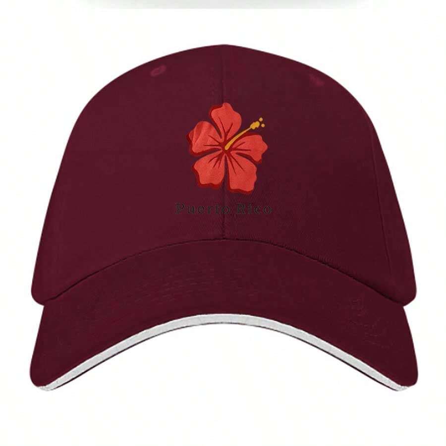 A Red Hibiscus Flower Symbolizing Puerto Rico's Beauty And Culture Hats Baseball Cap