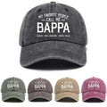 1 Washed Distressed Print Baseball Cap, Versatile and Fashionable Washed Distressed Style with "BAPPA" Letter Print, Soft Top Sun Baseball Cap, Unisex Hat