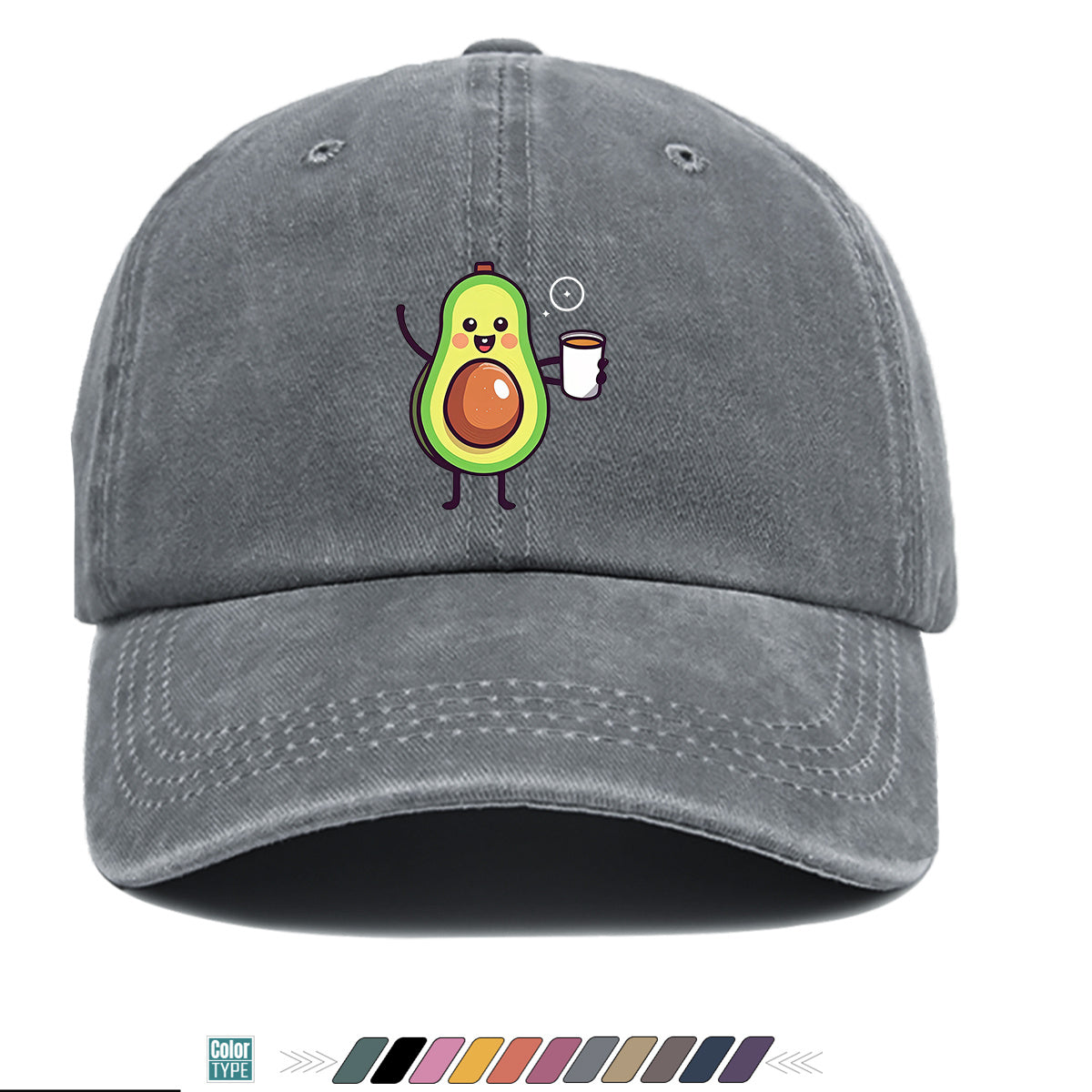 1pc Avocado Cartoon Print Baseball Cap Cute Smiling Fruit Pattern Sun Hat Fashionable Fun Sunshade Hat Unisex Adjustable Duckbill Cap Couple Outing Hat Girlfriend Shopping Hat Outdoor Picnic Hat Beach Vacation Hat Daily Casual Hat Sports Fitness Hat