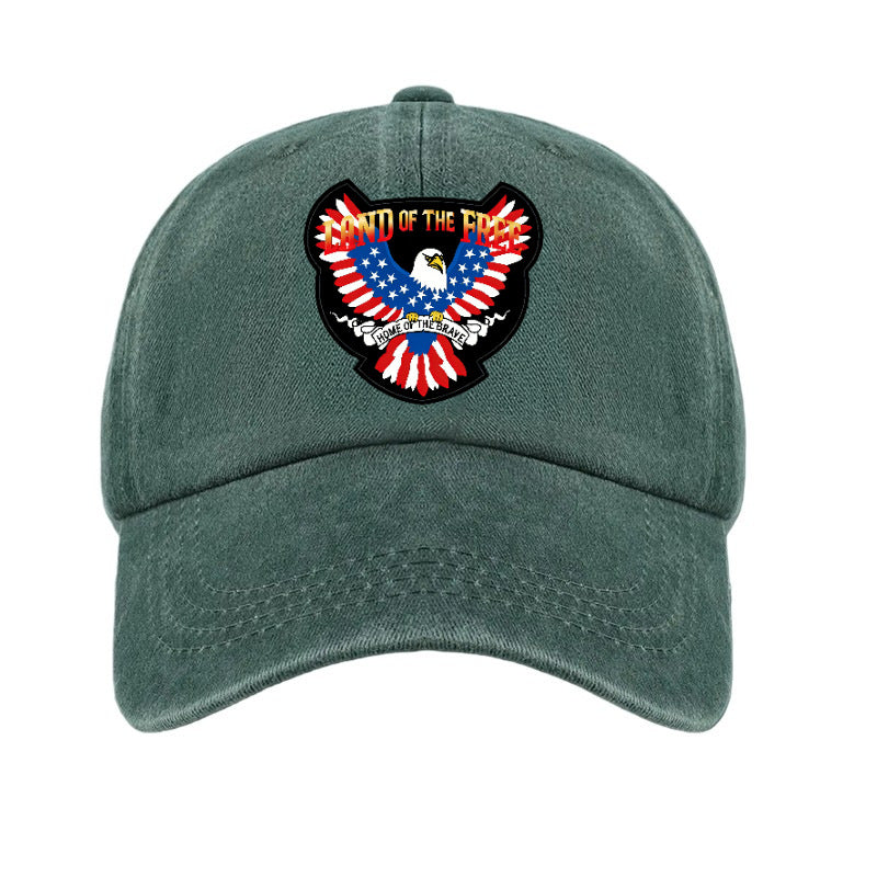 Fashion 1pc American Land of Liberty Printed Washed Distressed Style Baseball Cap Unisex Outdoor Casual Hat