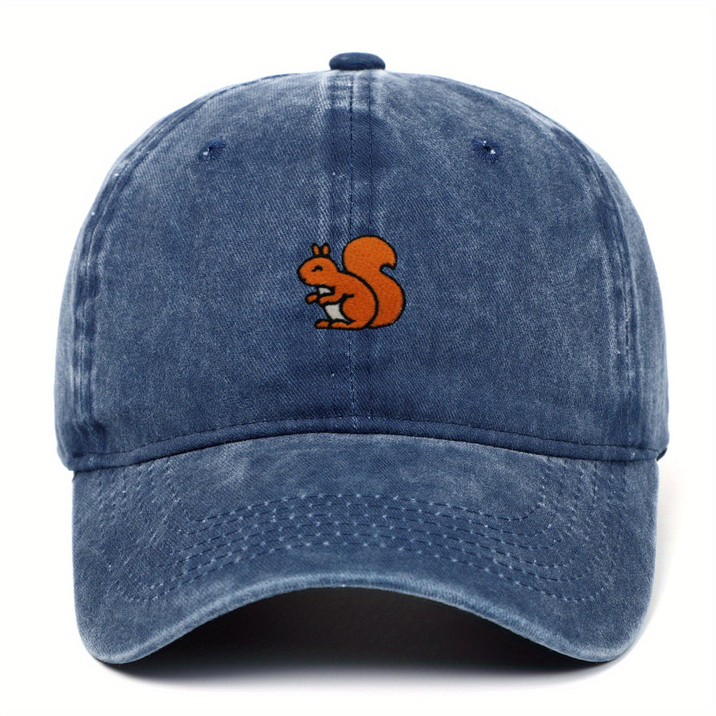 1 Adorable Squirrel Lightweight Baseball Hat - Stylish Trendy Urban Cap Retro Design Adjustable Baseball Hat Available in Various Colors Unisex Outdoor Sports Hat