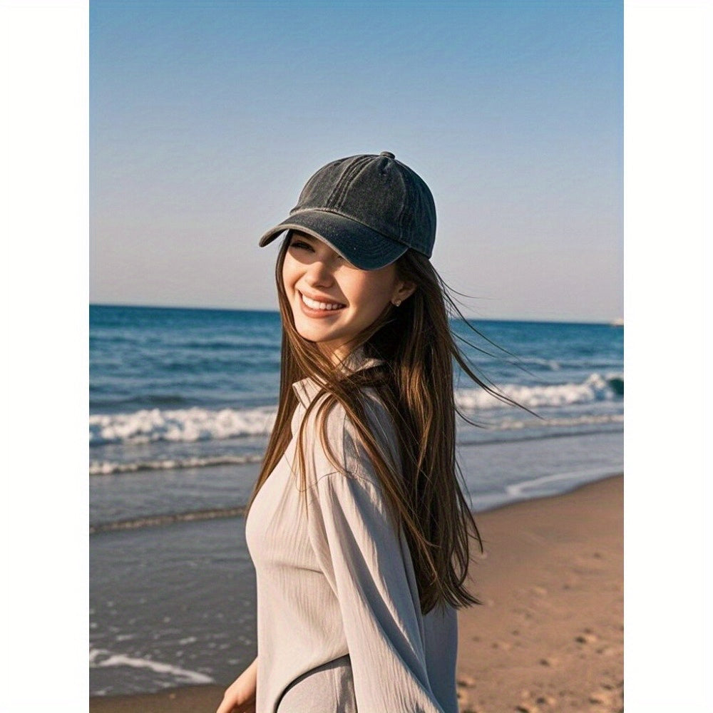 1 Fish-Shaped Hat, Beach Washed Baseball Cap, Women'S Hat, Men'S Fashion Hat, Breathable, Quick-Drying Fabric, Adjustable Style Hat, Multiple Color Options, Father'S Day Gift