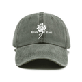 Vintage Washed Baseball Cap with Rose Print Decor, Casual Fit Suitable for Daily Streetwear, Adjustable Unisex Vintage Style Hat