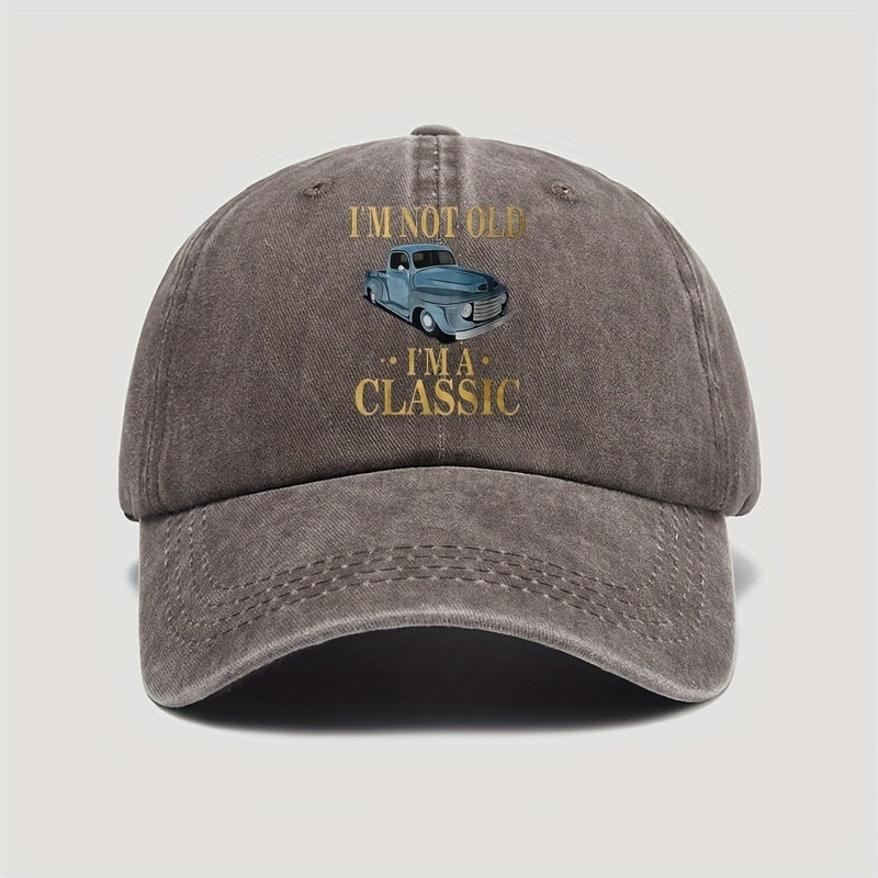 [I'M Not Old] Floral Men'S Washed Baseball Cap, Vintage Style Fashion Adjustable Outdoor Casual Sports Hat