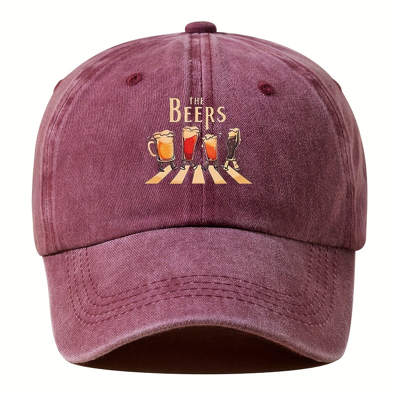 Men'S Fishing Hat Curved Brim Baseball Cap Fashion Printed Casual Soft Top Adjustable Vintage Washed Hip-Hop Fisherman Hat