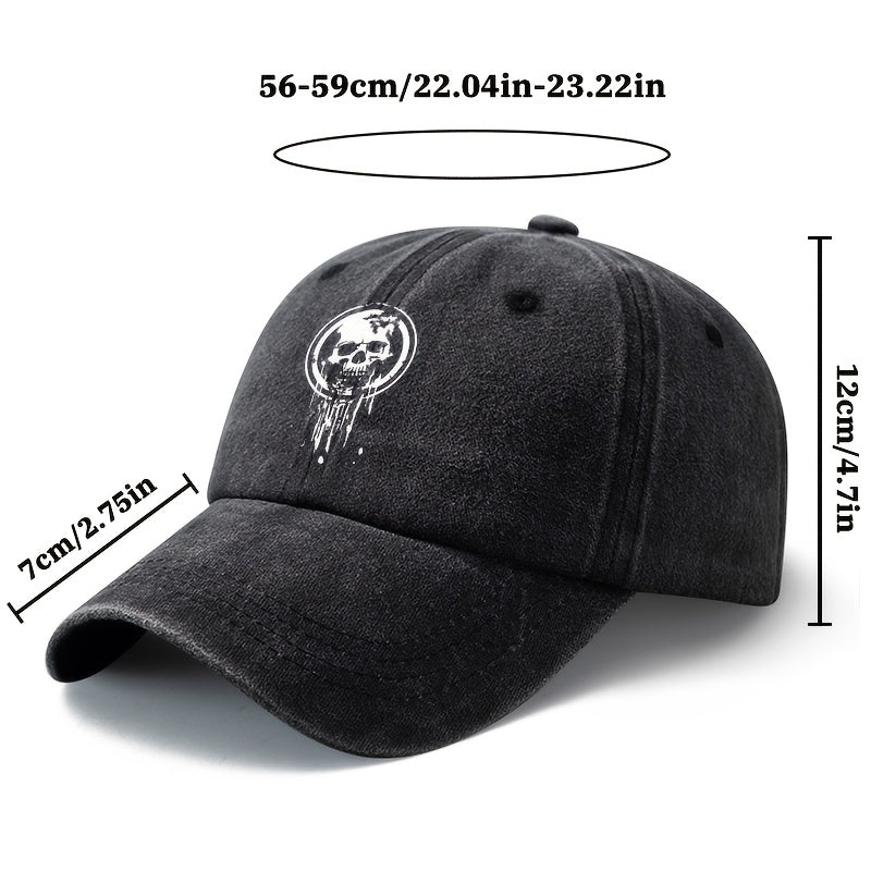 A Stylish And Versatile Unisex Printed Baseball Cap with a Round Design, Featuring a Classic Retro Washed Look. This Lightweight Outdoor Cap Is Perfect for Truck Drivers And Suitable for Casual Occasions Like Outdoor Vacations, Camping