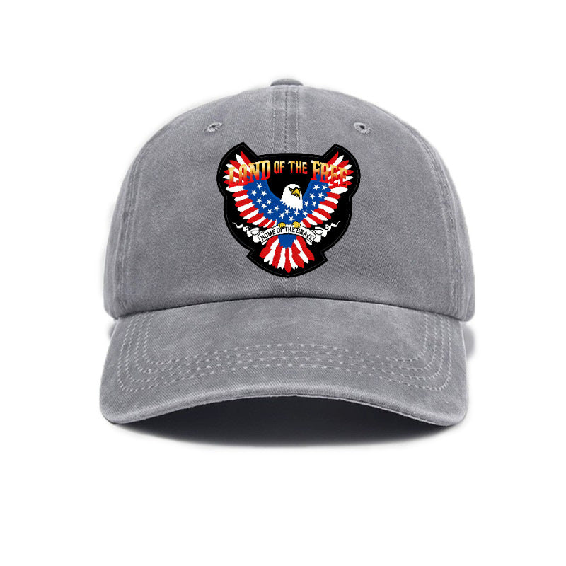 Fashion 1pc American Land of Liberty Printed Washed Distressed Style Baseball Cap Unisex Outdoor Casual Hat