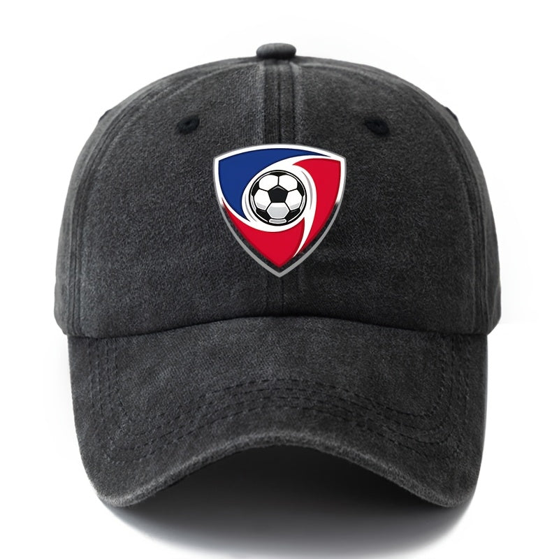 2026 Football Event Baseball Cap, a Unisex Fashionable and Versatile Printed Football Shield Baseball Cap, Classic Vintage Washed Outdoor Lightweight Curved Brim Hat, Trucker Baseball Cap, Suitable for Outdoor Vacations, Travel, Camping, and Other