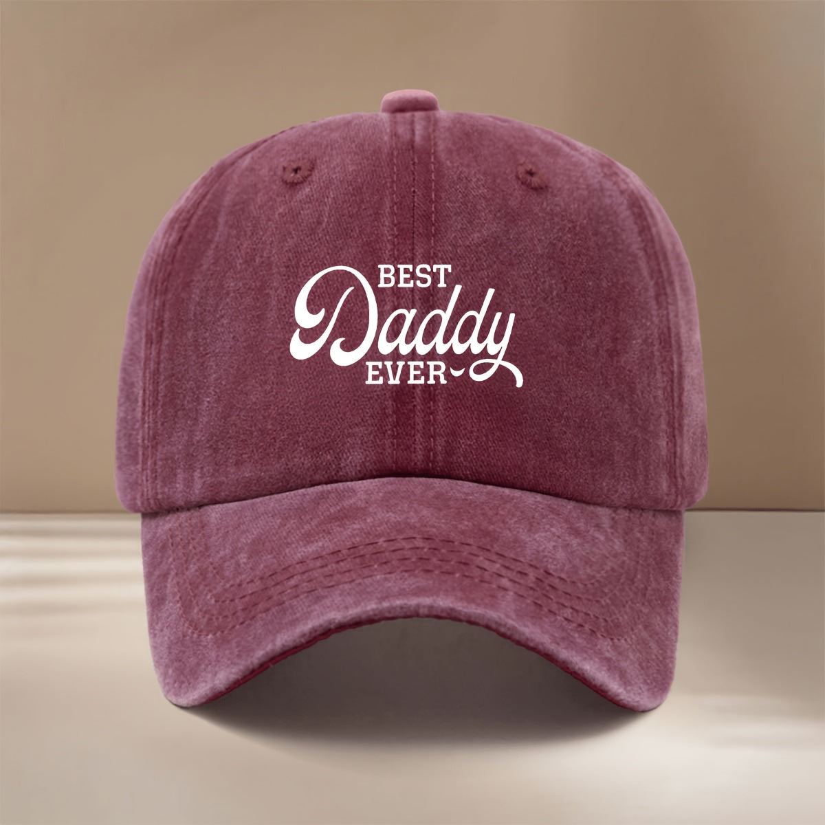 Baseball Cap with "BEST Daddy EVER" Text Graphic, Comfortable and  Curved Brim That Makes the Face Appear Smaller. Hip-hop Style Cap, Unisex Snapback Hat for Vacation, Travel, Dinners, and Camping. Lightweight and Simple Curved Brim Hat