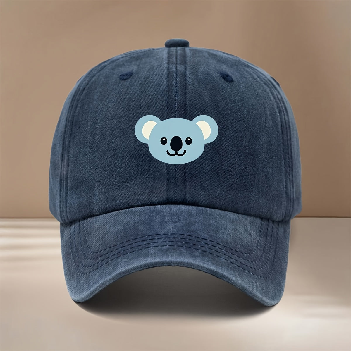 This Is a Cartoon Koala Pattern Printed Baseball Cap, Fashionable Comfortable Adjustable Size 6-Panel Hat Unisex Lightweight Individual Style Duckbill Cap Outdoor Sports Dining Camping Matching Easy Trendy Curved Brim Hat Sports Event Cheerleading M