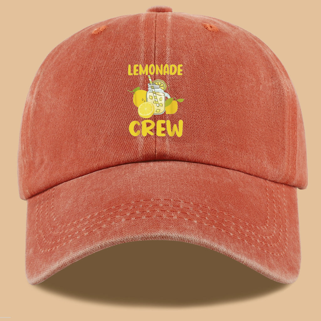 1pc Lemon-Themed "LEMONADE CREW" Printed Baseball Cap, Fresh Summer Style Sun Hat, Fashionable And Fun Design, Unisex Duckbill Cap, Adjustable Size, Casual Outing Sun Hat, Bestie Gathering Bestie Hat, Couple Date Couple Hat, Suitable for Picnics