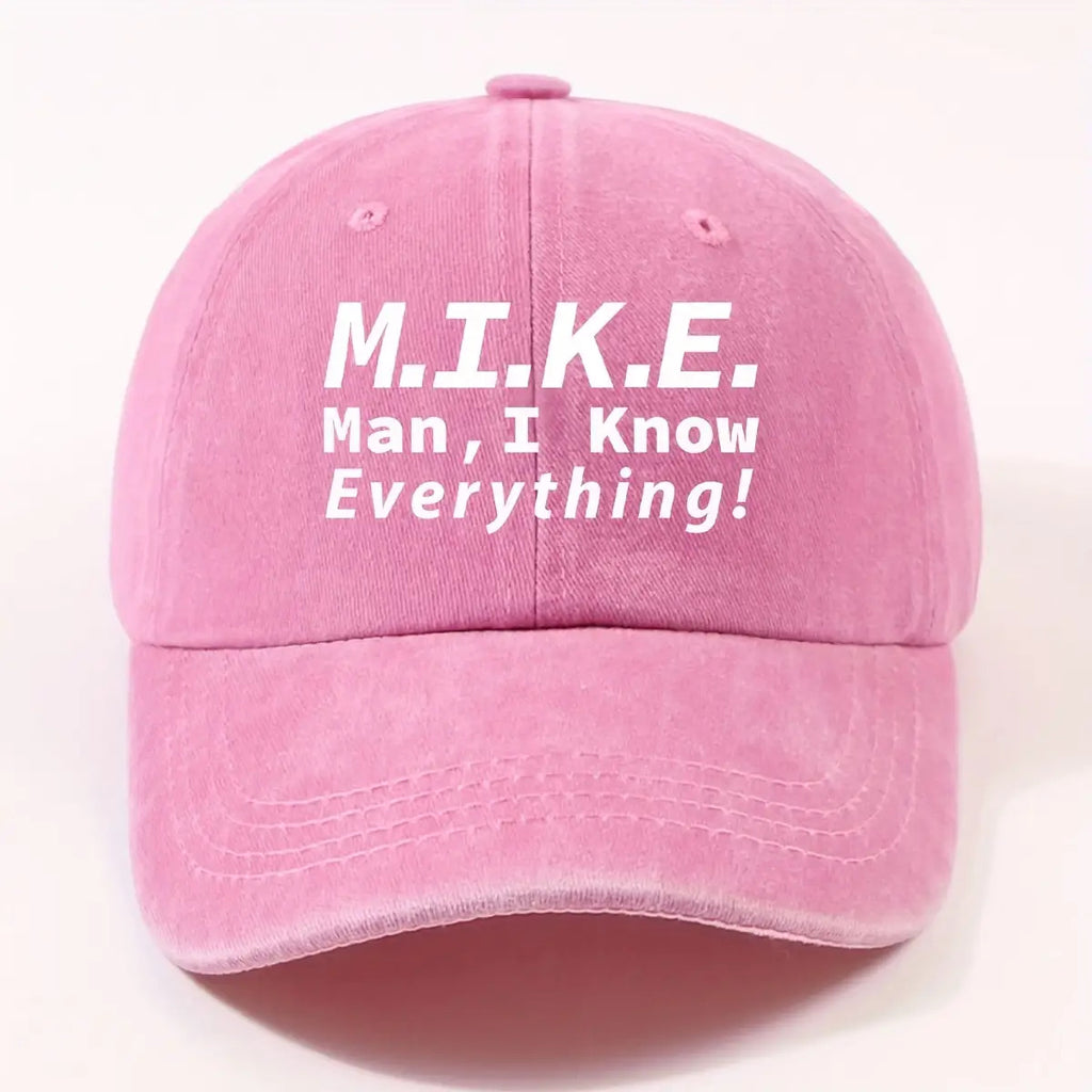 1 Fashion Motto Maniknoweverything Heat Pressed Baseball Cap Unisex Outdoor Casual Vintage Duckbill Cap Cycling Easy Cap