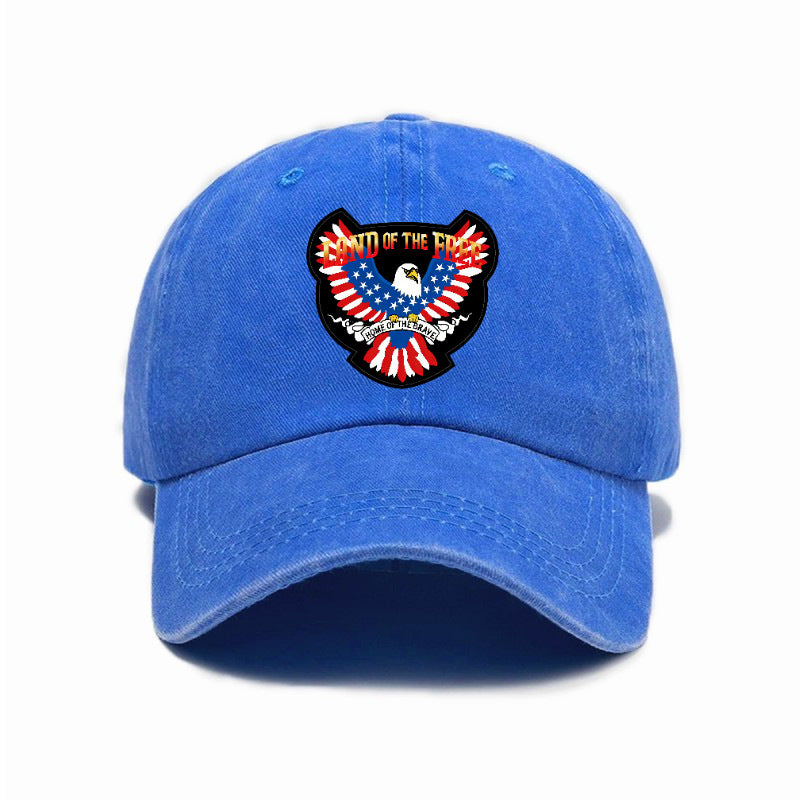 Fashion 1pc American Land of Liberty Printed Washed Distressed Style Baseball Cap Unisex Outdoor Casual Hat