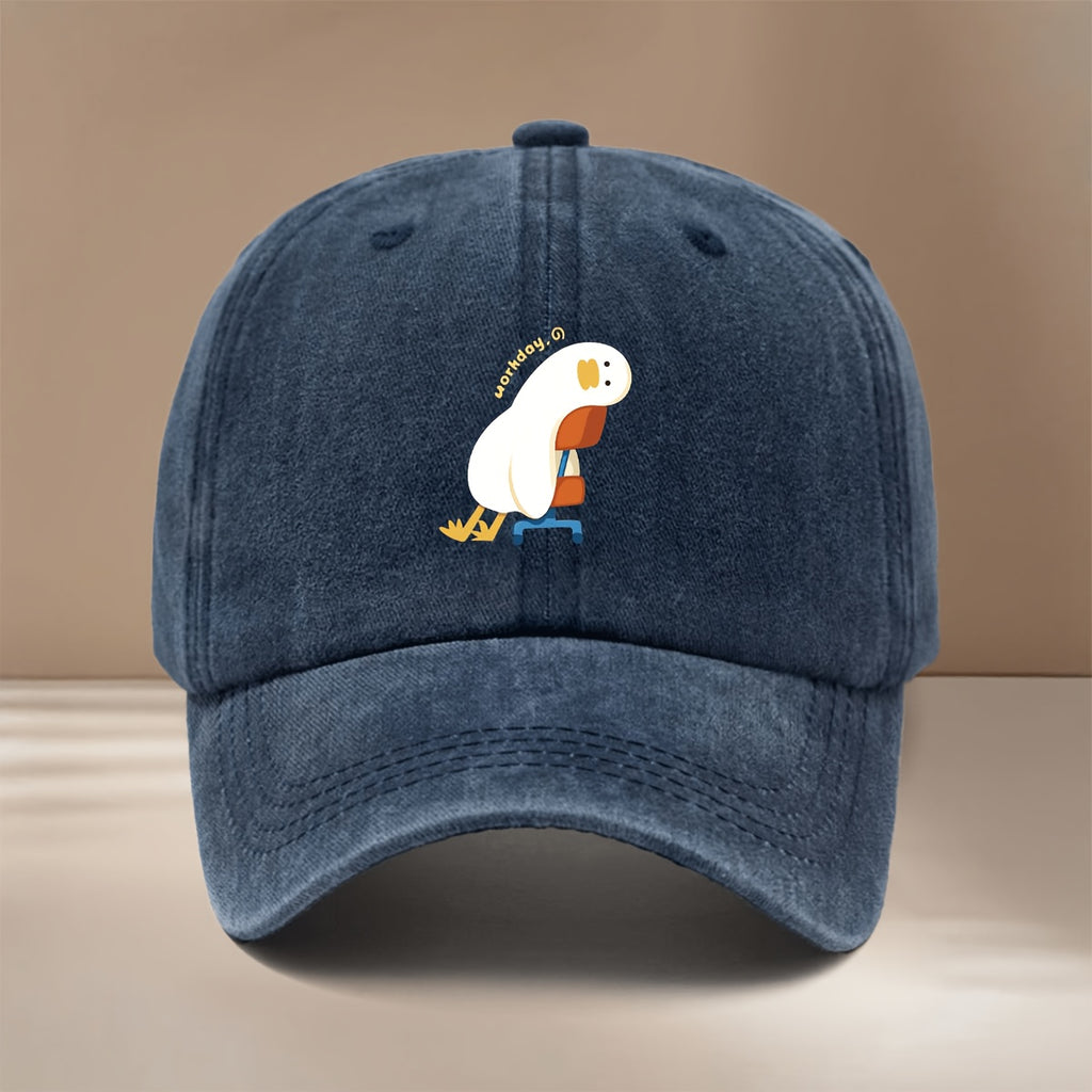 This Is a Baseball Cap Featuring a Design of a Lazy Duck for Work, Lightweight And Adjustable in Size, Suitable for Both Men And Women. It'S a Trendy And Casual Duckbill Hat Perfect for Outdoor Sports, Gatherings, And Camping