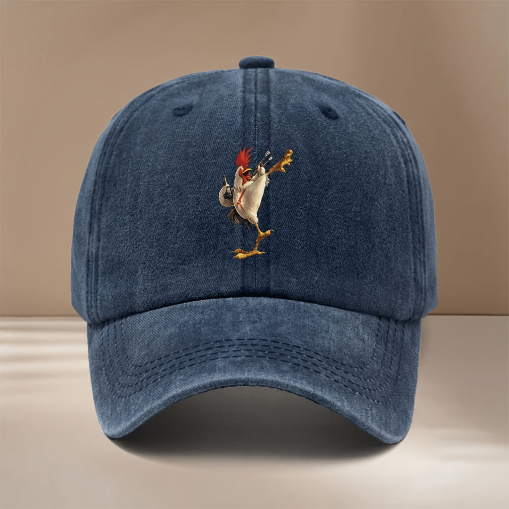 This Is a Stylish And Lightweight Baseball Cap Featuring a Rock Rooster Design, Adjustable in Size, Suitable for Both Men And Women. It'S a Trendy And Comfortable Duckbill Cap Perfect for Outdoor Sports, Gatherings