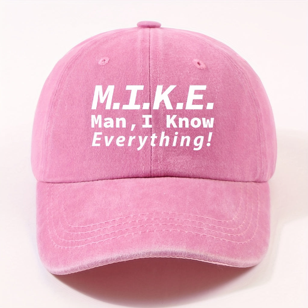 1 Fashion Motto Maniknoweverything Heat Pressed Baseball Cap Unisex Outdoor Casual Vintage Duckbill Cap Cycling Easy Cap