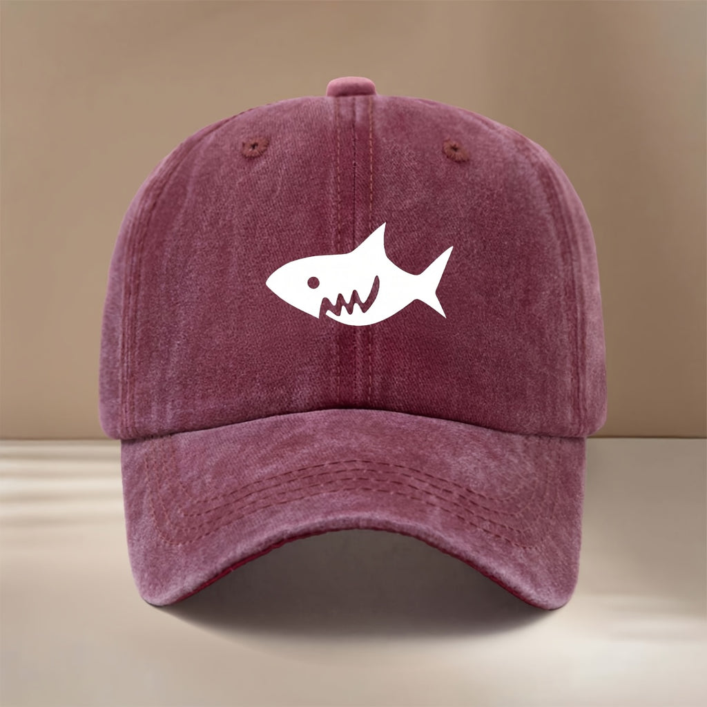 This Is a Stylish And Lightweight Baseball Cap Featuring a Cartoon Shark Design. It Is Adjustable in Size And Suitable for Both Men And Women, Making It a Trendy Choice for Outdoor Sports, Gatherings