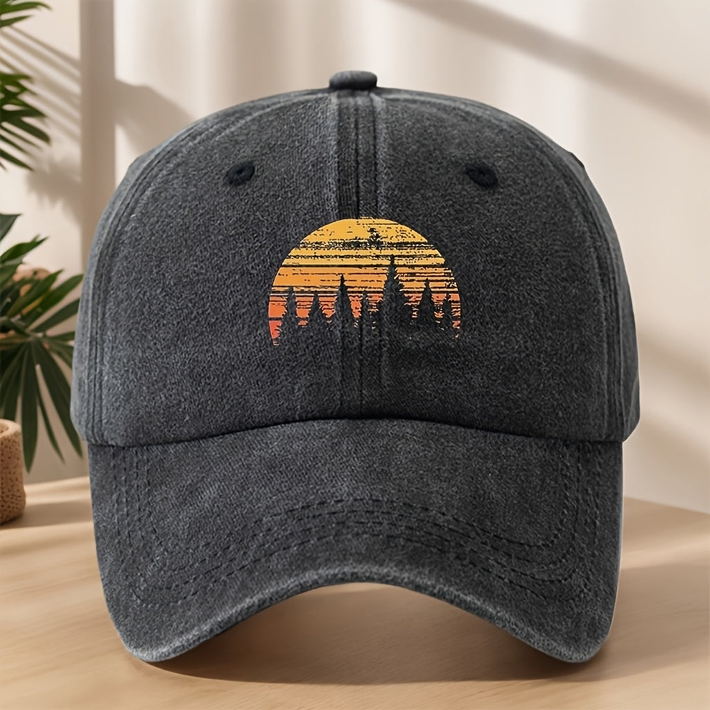Men's Summer Casual Washed Baseball Hat, Lightweight Adjustable Outdoor Sun Hat for Everyday
