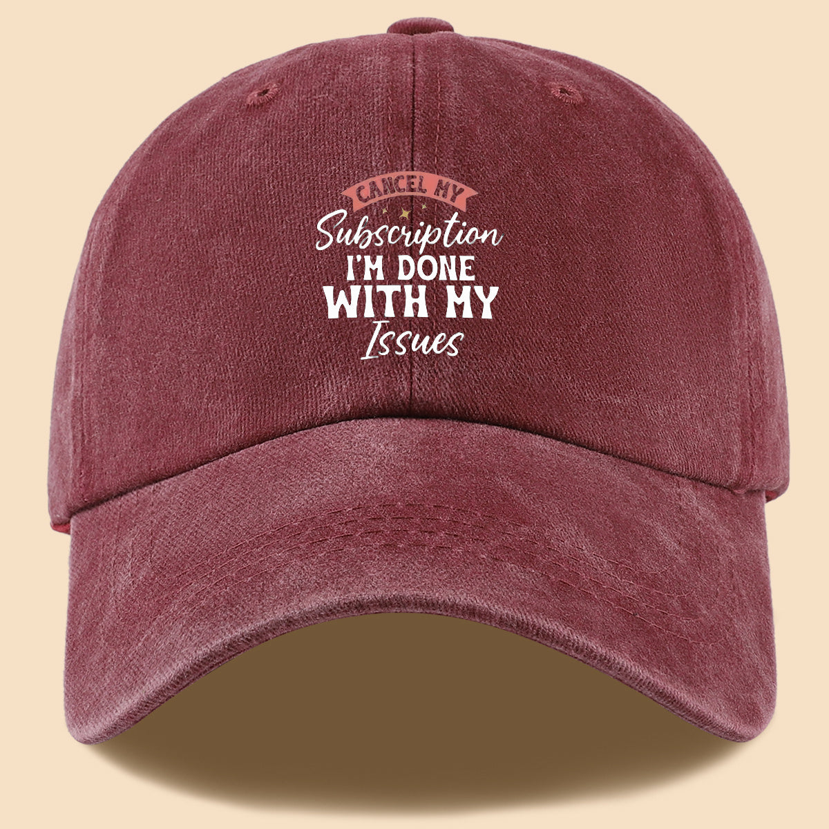 1pc "CANL MY Subscription I'M DONE with MY Issues" Text Print Baseball Cap,  Trendy Duckbill Hat, Fashionable Minimalist Design, Unisex Adjustable Sun Hat, Street Hip-Hop Style Versatile Cap, Essential for Outdoor Outings, Daily Leisure