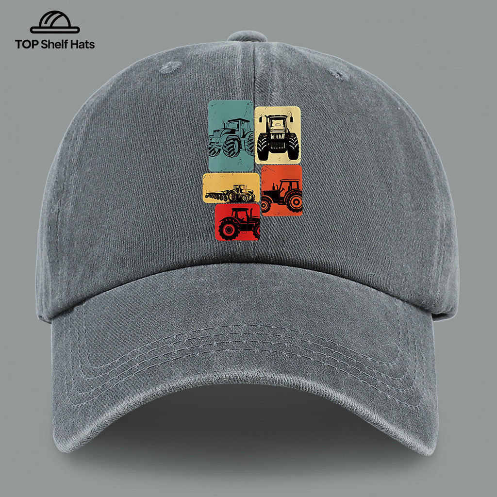 1pc 1pcs Vintage Tractor Print Baseball Cap - Adjustable Unisex & Suitable for Outdoor Sports, Fishing, Beach Vacations - Lightweight Breathable Retro Tractor Hat for Men & Women, Ideal, Easter, Daily Wear