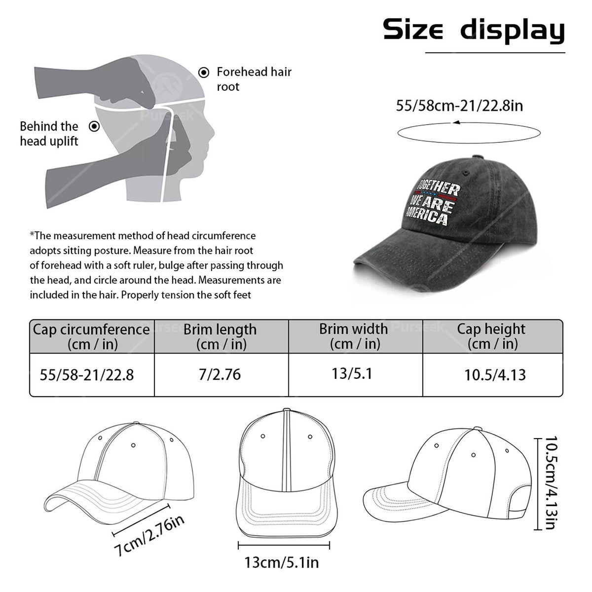 Together We Are America US Flag Vintage Baseball Hat Unisex Funny Washed