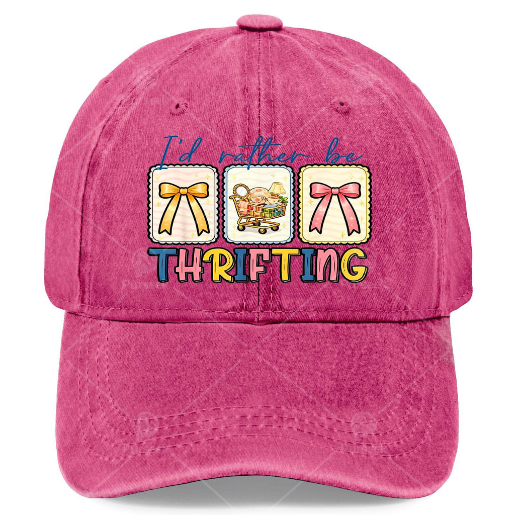 Thrifting Lover Vintage Coquette Bow Id Rather Be Thrifting Baseball Hat