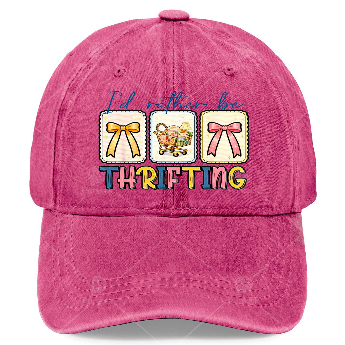 Thrifting Lover Vintage Coquette Bow Id Rather Be Thrifting Baseball Hat