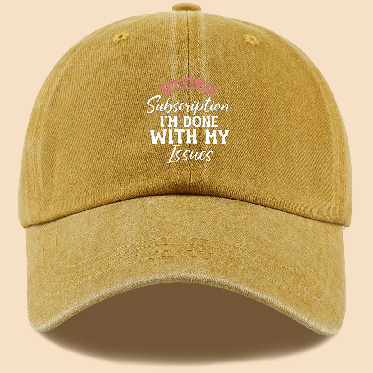 1pc "CANL MY Subscription I'M DONE with MY Issues" Text Print Baseball Cap,  Trendy Duckbill Hat, Fashionable Minimalist Design, Unisex Adjustable Sun Hat, Street Hip-Hop Style Versatile Cap, Essential for Outdoor Outings, Daily Leisure