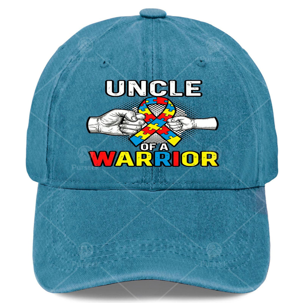 Autism Awareness Baseball with Puzzle Ribbon & Autist Warrior - Retro Unisex Hat Suitable for &, for Christmas, Games, 4th of, Casual Wear, Hand Washable Full-Body Print Autism Accessory